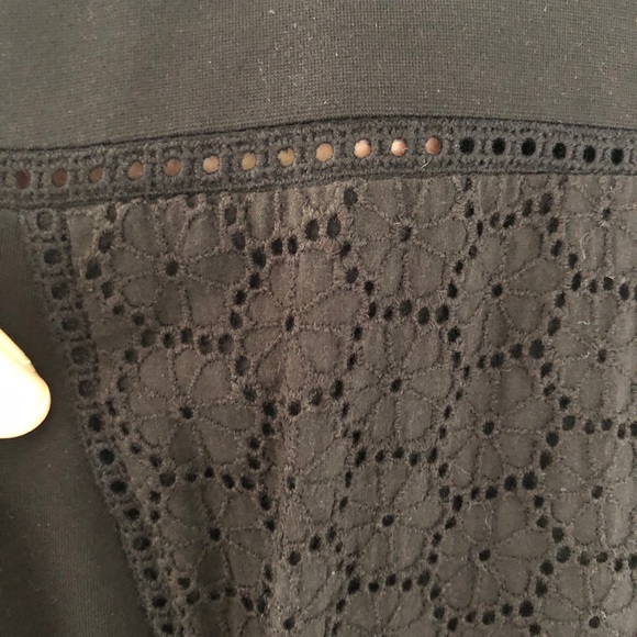 EUC JCrew Collection Paneled Black Eyelet Dress 2 - Picture 8 of 9